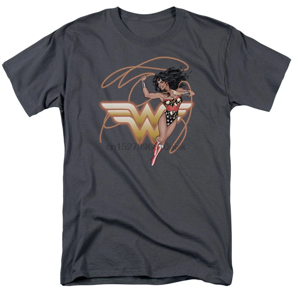 Wonder Woman Logo Glowing Lasso Licensed T-Shirt All Sizes New Funny Tee Shirt |