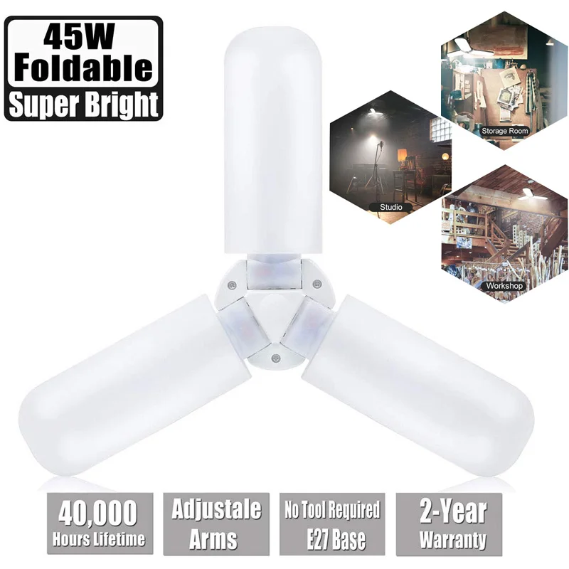 

LED Garage Lights Deformable 45W Shop Lights for Garage Workshop Basement DAG-ship