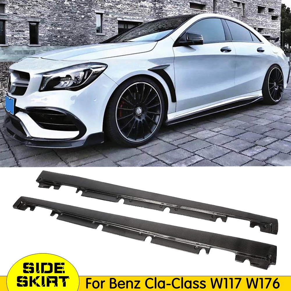 W117 W176 углеродное волокно Боковой бампер юбка для Benz Cla-класс A класс CLA200 CLA220 CLA260 CLA45 AMG Спорт 2013