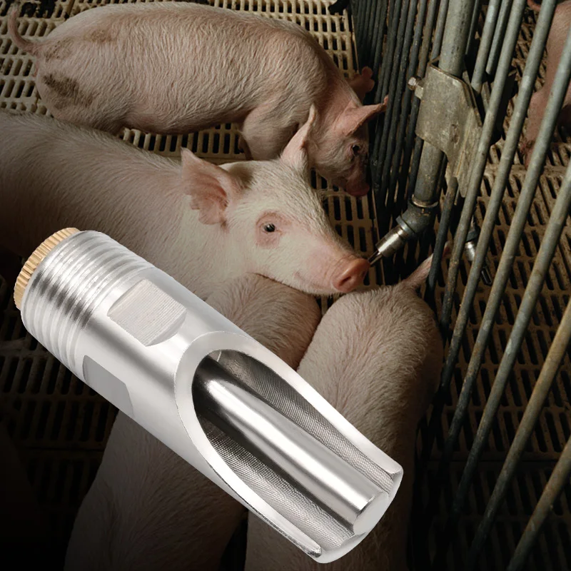 Animal Drinking Bowl Rabbit Water Nipples 5/10Pcs Thicken Stainless Steel Pig Hog Automatic Nipple Drinker Waterer Fountains Animals Drinking Instrument Waterer Feeder