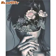

RUOPOTY Frameless Flower Woman Picture By Numbers For Adults DIY Gift Handmade Home Decor Figure Paint Acrylic Oil Color Canvas