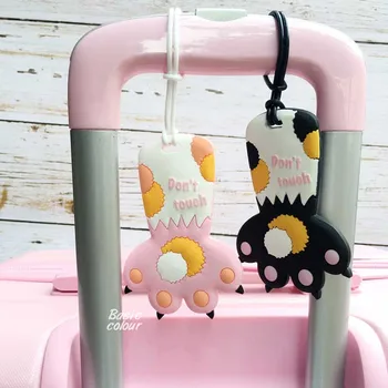 

Travel Accessories Creative Cat's Paw Luggage Tag Silica Gel Suitcase ID Addres Holder Baggage Boarding Tag Portable Label