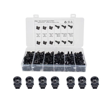 

100Pcs M6x16 18 12mm Nuts and Screw Screw with Cage Nuts Black for Server Rack Cabinet Rack Mount Screws and Square Nuts