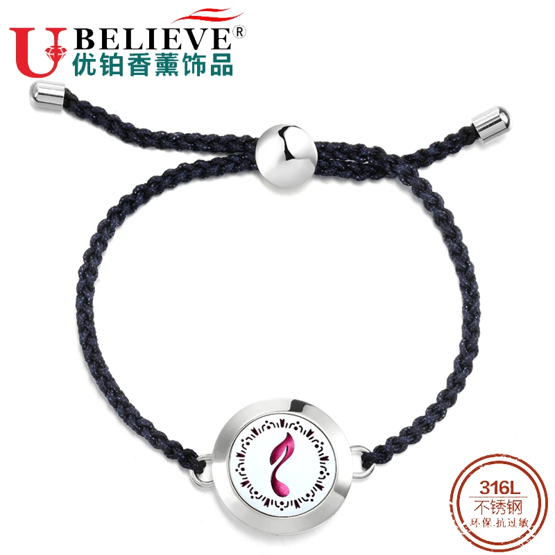 

Fashion Handmade Weave Braided String Rope Bracelets For Women Vintage Essential Oil Diffuser Bangles Stainless Steel Bracelets