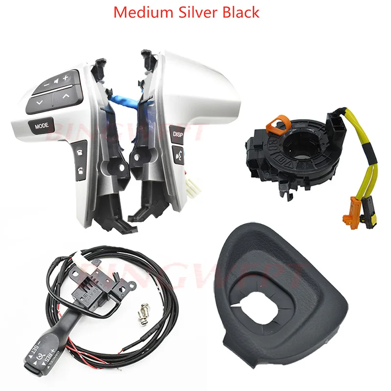 Medium Silver Black Рулевое колесо аудио кнопка управления с Bluetooth 84250-06160 для Пластиковая пилочка для ногтей Hilux Vigo Highlander Innova 2011-2013 - Цвет: Medium Silver Black