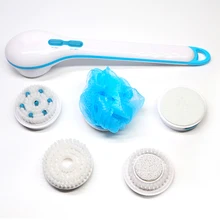 Ванная электрическая душевая щетка для тела 5 в 1 Спа купальная щетка чистая система Щетка для ванны скраб массаж кожи инструменты для ухода за здоровьем