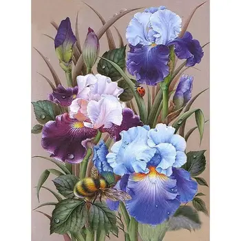 

Full 5D Diy Diamond Painting Cross Stitch "Honeybee FLOWER Ladybug" 3D Diamond Embroidery Rhinestone Decor Paintings