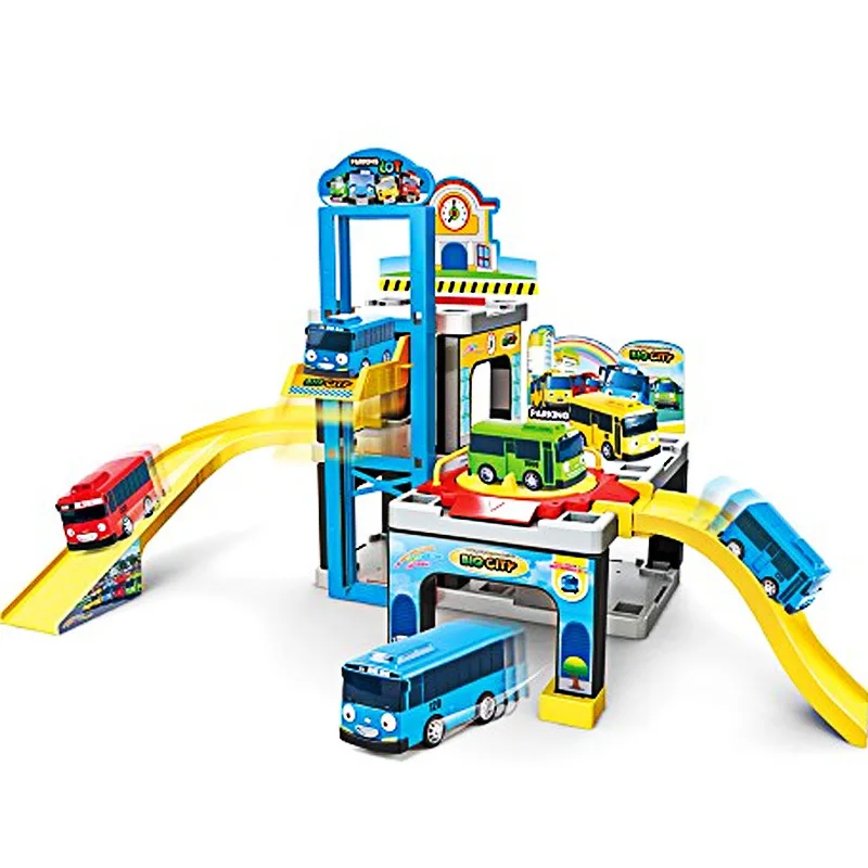 

South Korea Hot Selling TA Bus Yo Car Parking Lot Set Cute Tai Road Small Bus CHILDREN'S Toy
