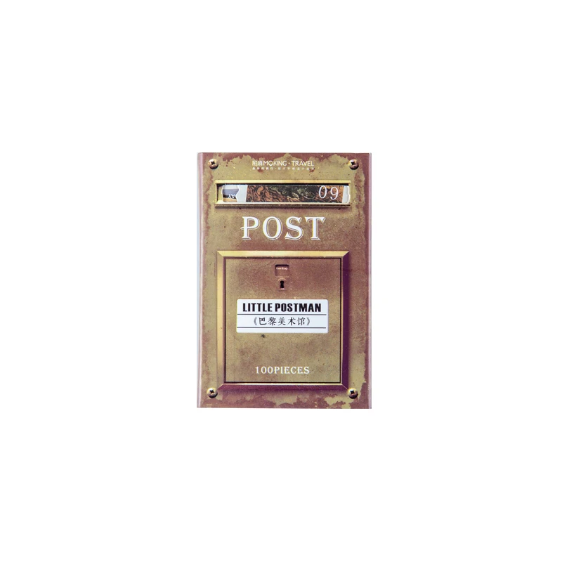 100 Pcs Vintage Little Postman Stamp Decorative Sticker Diy Diary Journal Craft Scrapbooking Planner Label Stickers Aesthetic