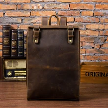 MAHEU, винтажный кожаный рюкзак для путешествий для мужчин и женщин, рюкзак из натуральной кожи, рюкзак для студентов, школьная сумка, винтажные рюкзаки 14 дюймов