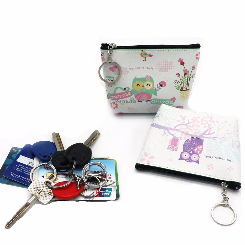 1pcs Cute Simple Retro Owl Printing Short Coin Purse Zipper Zero Wallet Child Girl Boy Women Purse Lady Bag Key Packet 818