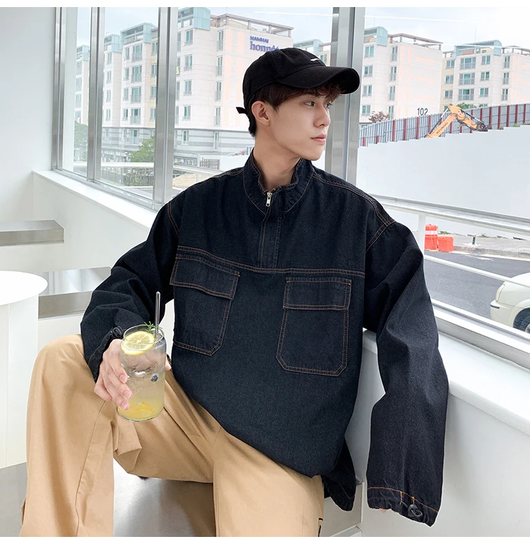 Privathinker Men's Autumn Streetwear Jean Jacket Men Hip Hop Denim Jacket Male Pockets Jackets Casual Fashion 5XL Clothes