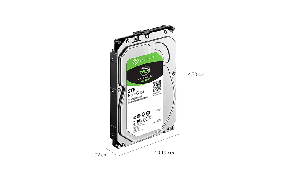 Seagate ST2000DM005 BarraCuda Series 2TB 3.5-inch Desktop Mechanical Hard Drive SATA Interface From Xiaomi youpin SATA 6Gb / s / Revolving Speed 5400rpm / 256MB Cache