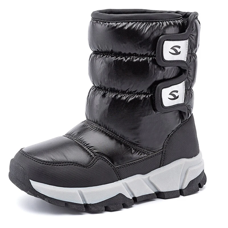 Зимние сапоги, зимняя водонепроницаемая нескользящая обувь для холодной погоды для мальчиков и девочек, теплая обувь, хлопковая обувь(для маленьких детей/больших детей