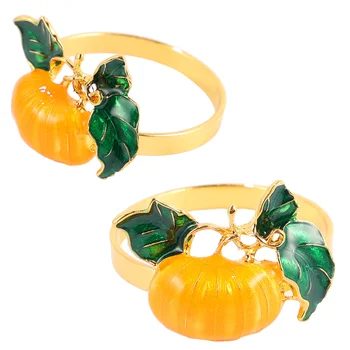 

2pcs Halloween Metal Pumpkin Napkin Rings (Assorteed Color)