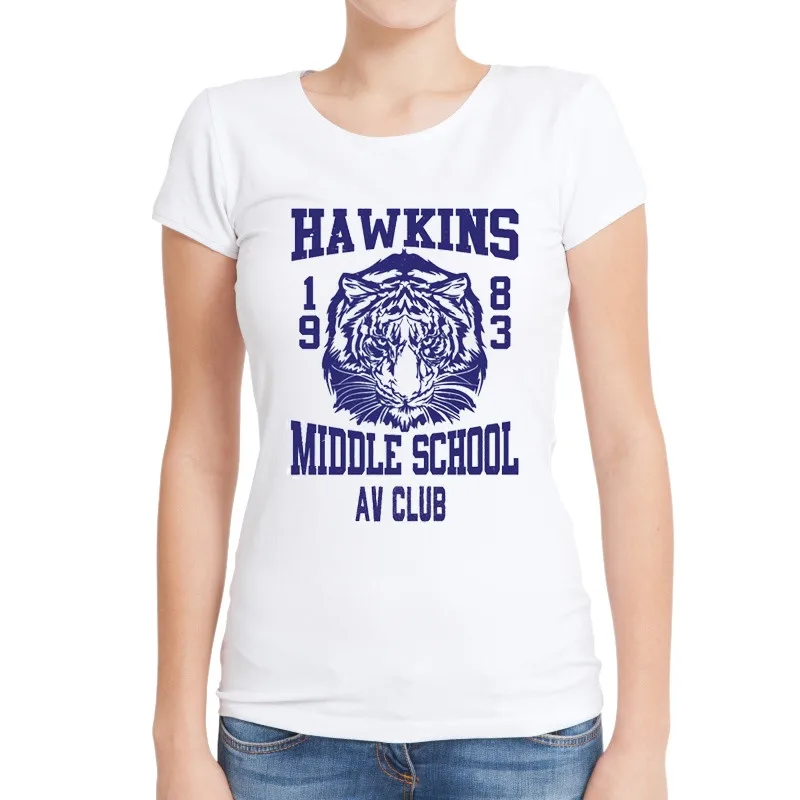 TEEHUB-New-Arrival-Women-T-Shirts-Hawkins-High-School-Printed-T-Shirt-Short-Sleeve-O-Neck (1)