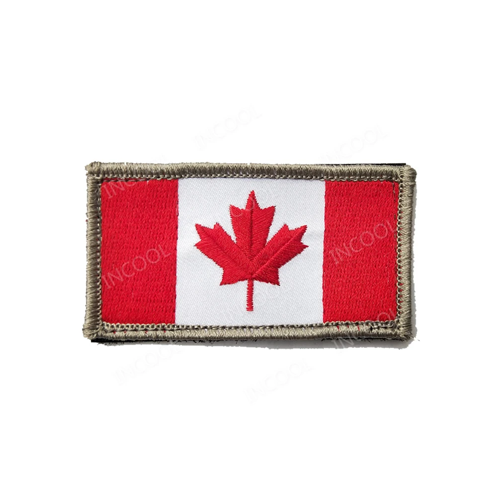 Canada Flag Embroidered Patches Maple Leaf Canadian Flags Military  Patches Tactical Emblem Appliques 3D Embroidery Badges 