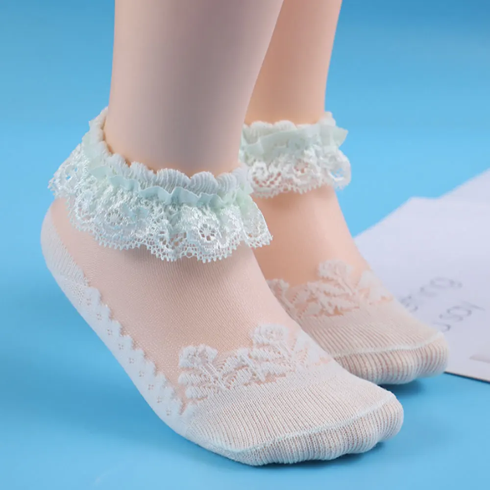 Emmaaby/модные однотонные короткие носки-пачки с кружевным бантом и оборками для маленьких девочек короткие носки для новорожденных и малышей