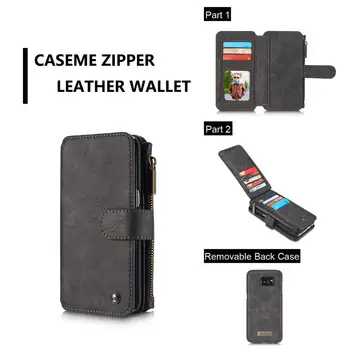 

2 In 1 Leather case for Samsung S8 9 With wallet Card package case Waterproof shockproof heavy protection case for Galaxy Note10