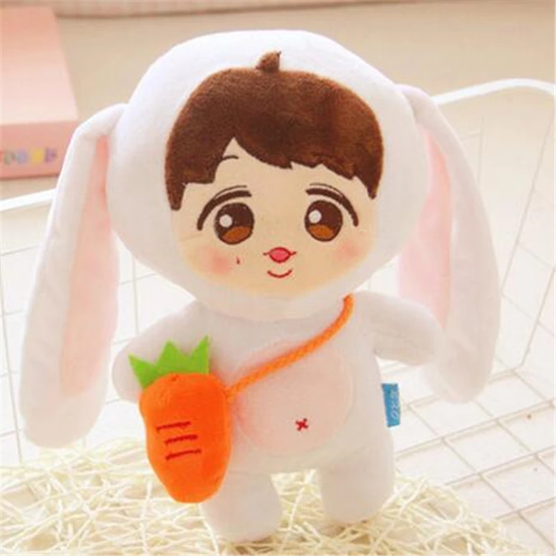 23 см Корея Kawaii Мягкая Кукла Кролик с морковкой мешок Issing LAY коллекция милые мягкие хлопковые плюшевые куклы игрушки подарки фанаты игрушки Горячие
