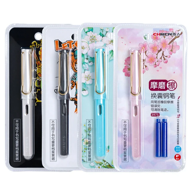 Stylo plume effaçable avec cartouche d'encre, cadeaux thermiques, papeterie  pour étudiants, écriture de bureau, notification