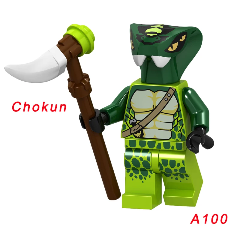 Одиночная кирпич ниндзя Chop'Rai Skales Acidicus Pythor Skalidor Bytar Rattla Fangdam Slithraa Snappa Snike строительный блок - Цвет: A100