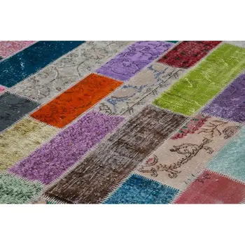 

206x307 Cm Multicolor Handmade Modern Patchwork Rug-7x10 Ft