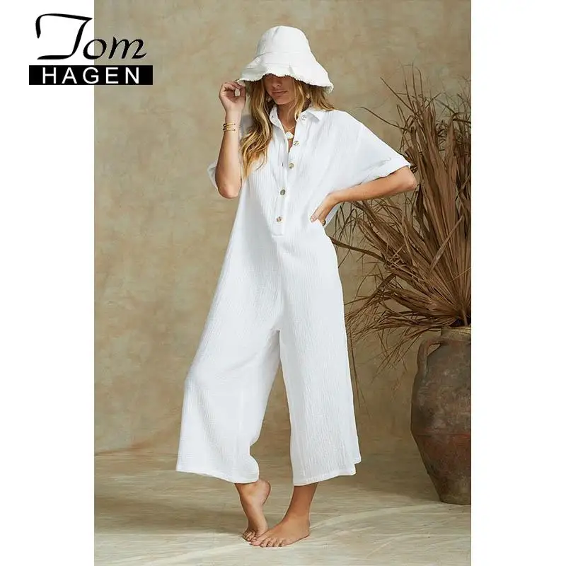 Женский суперкомфортный комбинезон трендовый Свободный с высокой талией и