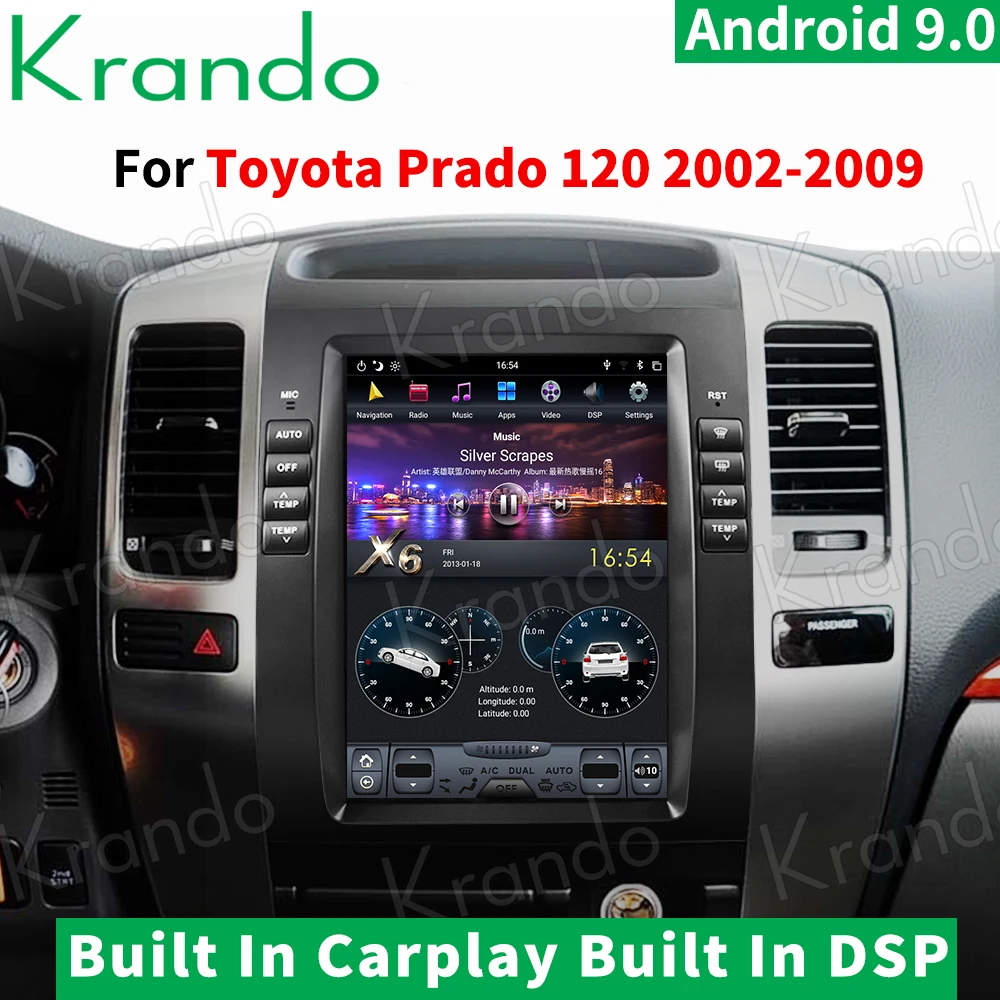 Автомобильная навигация Krando вертикальный экран Android 9 0 4G 10 4 дюйма в стиле Tesla для