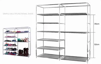 

Double Rows 9 Lattices Combination Style Shoe Cabinet Gray