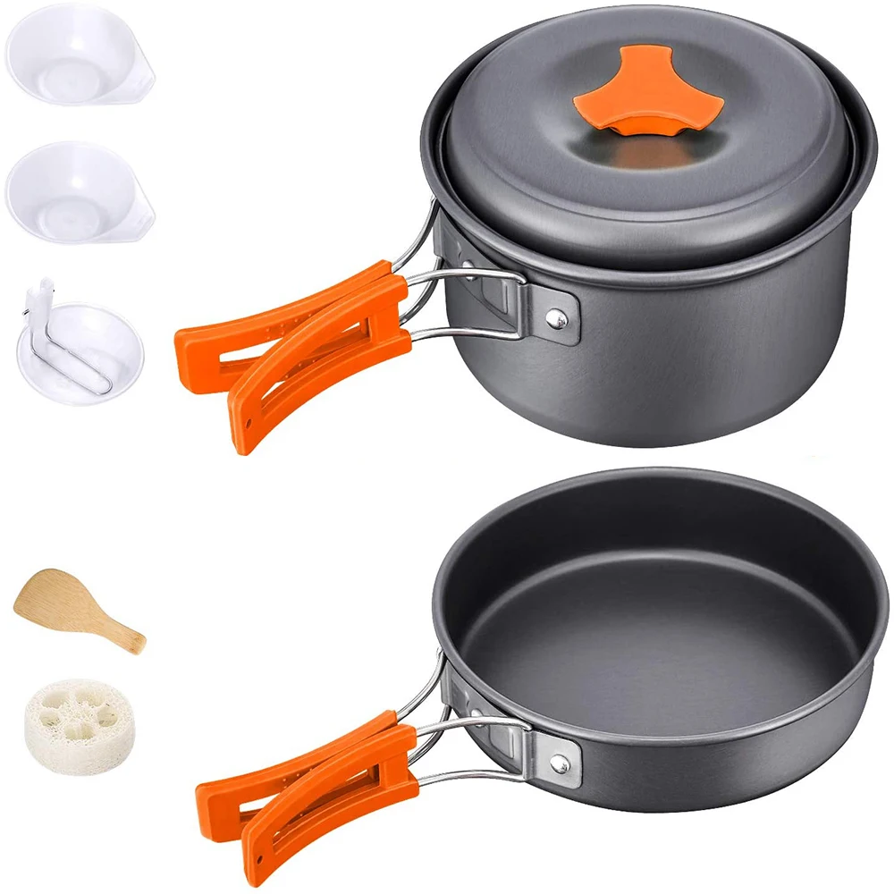 Кухонная посуда для кемпинга Портативная Алюминиевая Посуда приготовления пищи