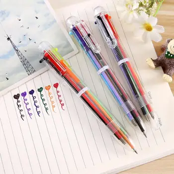 

Multi 6 Color In One Set Red Blue Black Ball Point Ballpoint Pen For Writing School Office Supplies stationery learning supplie