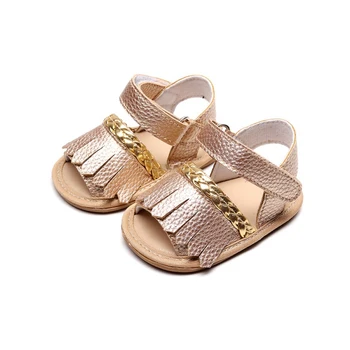

0-24M Non-slip Hollow Princess Summer Tassel PU Leather Shoes Newborn Infant Sandals Prewalker Baby Girls