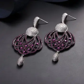 

High-end fashion long fringed micro-inlaid color zircon earrings wholesale for women manufacturers