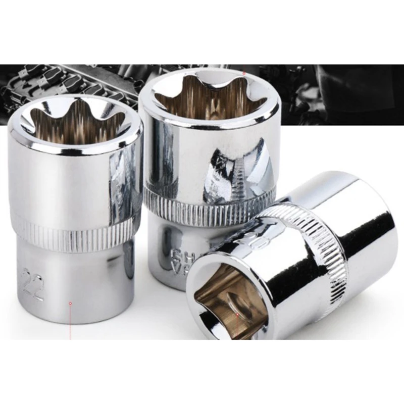 Кольцевая пила 14Pc 1/4 3/8 1/2 Torx Star Набор торцевых головок адаптера E Тип E4 E24 розетки