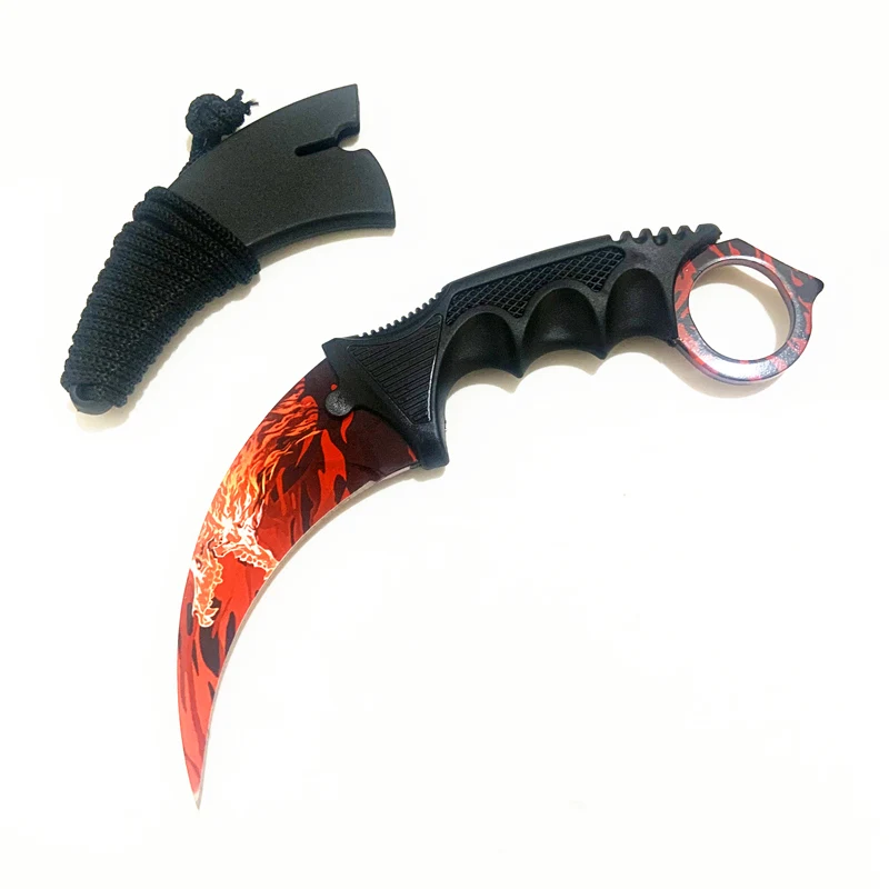 Fire Dragon HS Инструменты Новая версия стали коготь ножи охотничий нож CS GO Тактический коготь шеи нож лагерь Открытый самообороны охотничий нож - Цвет: Fire Dragon