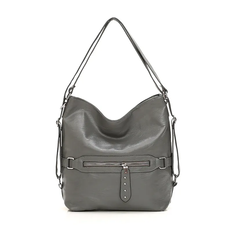 Сумки на плечо для женщин из искусственной кожи роскошные ручные сумки женские сумки дизайнерские женские большая сумка через плечо, сумка с ручкой сверху - Цвет: Gray