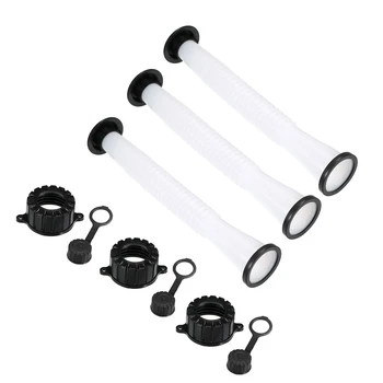 

Hot New Gas Can Spout & Parts Kit Includes White Spout Rubber Gasket Spout Cap Spout Stopper Cap & Vent Cap 3 Sets