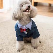Собака Свадебный костюм пальто осень зима Одежда для собак Рубашка кошка щенок йоркширского терьера Померанский Пудель Бишон Мопс корги Одежда для собак наряд