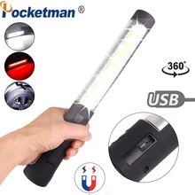 Светодиодный рабочий свет, аккумуляторы, рабочие огни с магнитной основой, поворот на 360 и 3 режима, яркая проверка фонаря