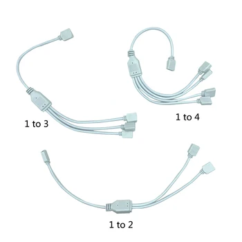 

4 Pin RGB Led Connector 1 to 2/ 3/4 Splitter Connector wires RGB LED Strip Light 4Pin Splitter For parallel connection 2835 5050
