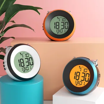 

Creative simplicity LED electronic alarm clock luminous smart compact multifunctional round alarm clock