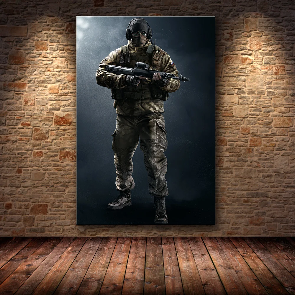 20 Радуга Six Siege игра плакат Холст Картина художественные принты плакаты украшение живопись стены искусства HD плакаты 24x36 дюймов домашний декор - Цвет: 20