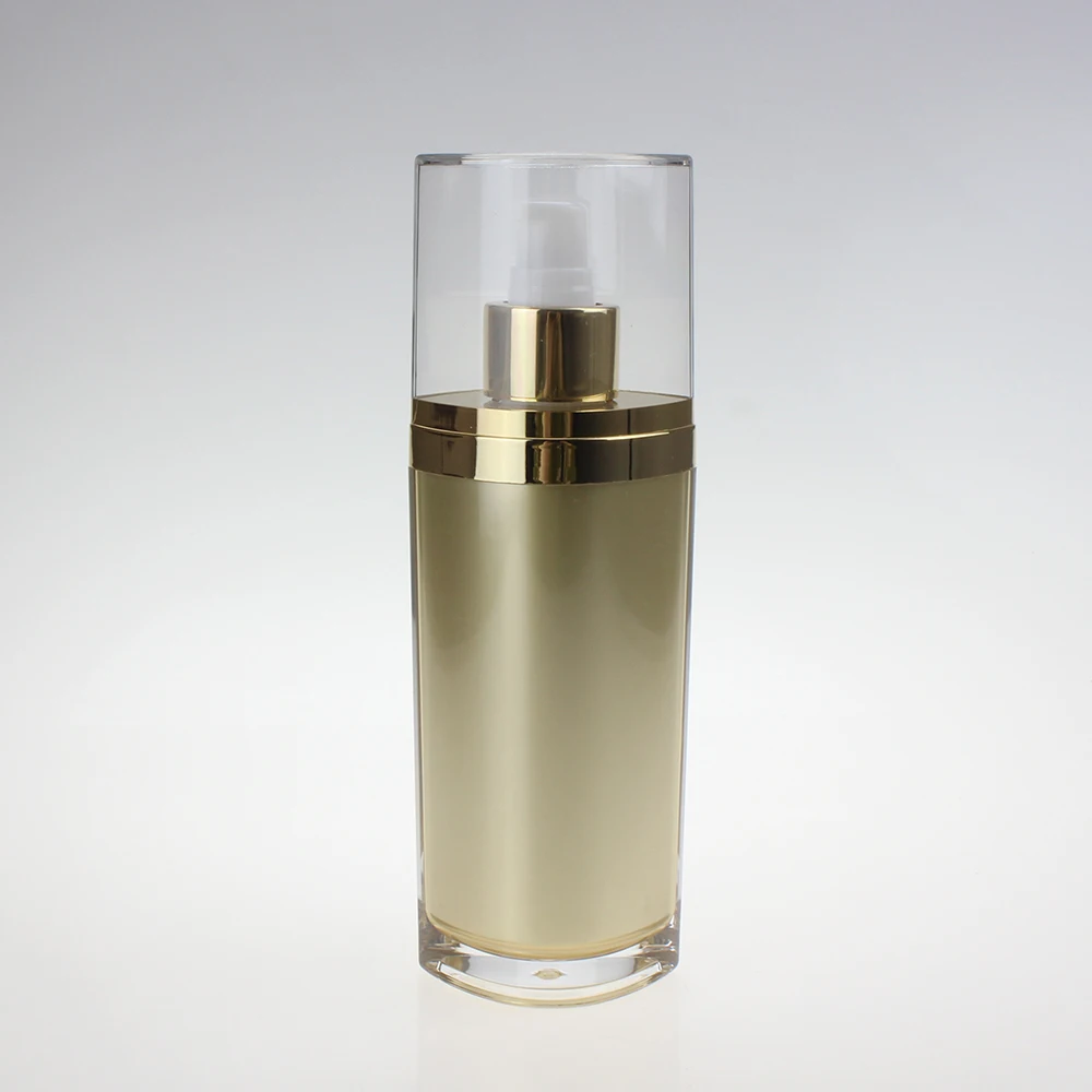 4oz Gold Plastic Lotion Bottle 120ml with Clear Lid Hot Sale