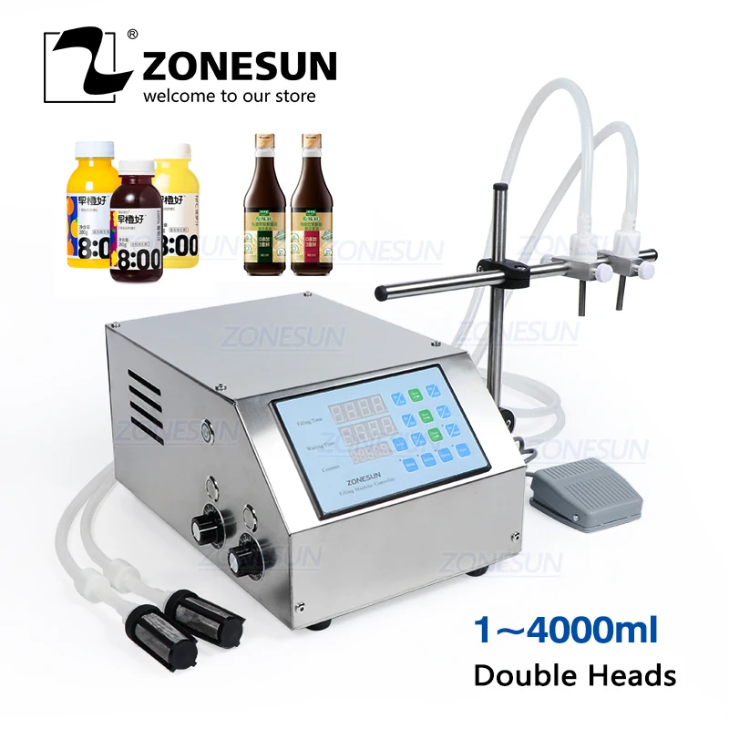 Liquid-Filling-Machine Bottle-Filler ZONESUN Water-Beverage-Juice Vial 1-4000ml Perfume