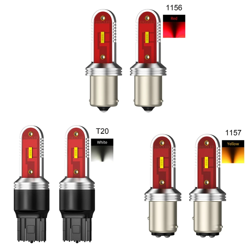 1 Пара 1156/1157/T20/T25 разъем белый/красный/желтый светильник автомобисветодиодный