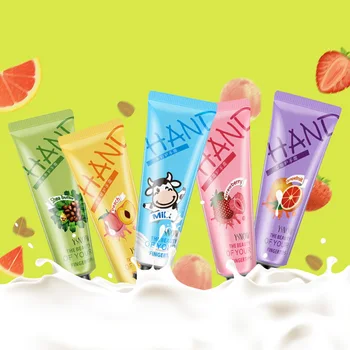 

1PCS Peach Shea Butter Grapefruit Strawberry Milk Whitening Hand Cream Anti-cracking Moisturizing Nourishing Hand Care