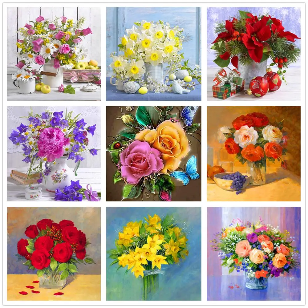 5D алмазная картина Полный алмаз новый цветок Алмазная вышивка украшение для