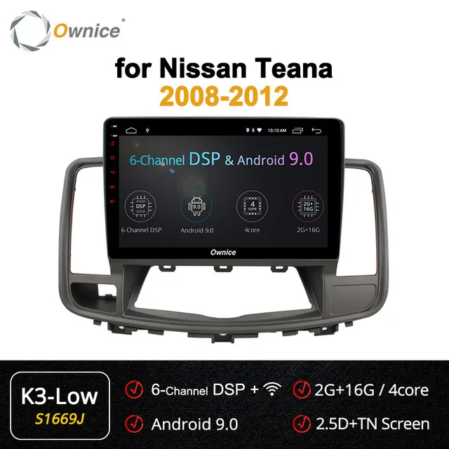 S1669 K3-Low Ownice 2DIN 10," 8 ядерный 360 Panorama carplay автомобильный Радио Android 9,0 автомобильный dvd-плеер DSP 4G LTE SPDIF для Nissan Teana 2008-2012 - Цвет: S1669 K3-Low