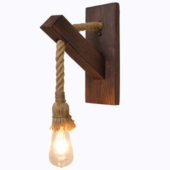 

Nordic Vintage Lamp Home Decor Wall Light Corridor Stair Light Hemp Rope Wall Lamp Bedroom Bedside Lamp Industrial Mirror Light